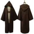 thumbnail image 4 of Disfraz de caballero Jedi estrella de cine, disfraz de Wan, túnica negra, uniforme de guerrero Obi, capa, fiesta de carnaval de Halloween para hombres, 4 of 5