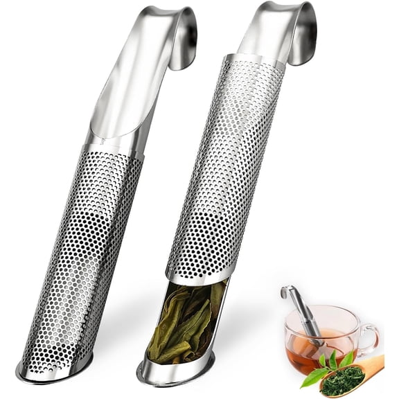 2 Pack Tea Infusers, Extra Fine Mesh Tea Strainer for Loose Tea, Stainless Steel Long Handle Tea Steeper Diffuser for Leaf Tea, Coffee, Spices, Seasonings