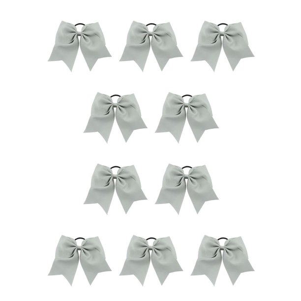 Qarigey Banda para el cabello grande Nudo de lazo Adornos elásticos Sin enganches decorativos Titular de cola de caballo Scrunchies Accesorios Multi Gris 10piezas Qarigey CBP458658