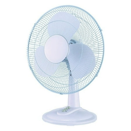 3 Speed Oscillating Table - Pelonis Table Fan 16 in. H 3 speed Oscillating AC 3 blade White