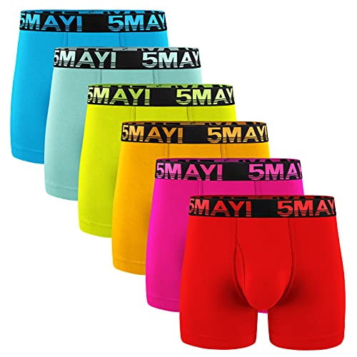 Men's Boxer Briefs Underwear Cotton Colorful Mens Underwear Boxer Briefs  for Men Pack of 6 L 