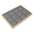 thumbnail image 4 of 12 Grids Jewelry Organizer Tray Black Stackable Velvet Jewelry Trays Drawer Inserts Earring Organizer For Women Girls Jewelry Storage Display Case For Rings Earring Necklaces, 4 of 8