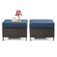 thumbnail image 3 of MeetLeisure Set of 2 Patio Rattan Ottoman Footrest Garden Outdoor with Cushions, Navy, 3 of 7