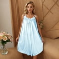 thumbnail image 6 of FAIWAD Womens Satin Nightgowns Sleeveless Lace Embroidery Summer Nightshirts Soft Sleep Tank Dress Casual Comfy Home Pajamas, 6 of 8