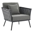 thumbnail image 4 of Modway Stance 3 Piece Outdoor Patio Aluminum Sectional Sofa Set in Gray Charcoal, 4 of 10