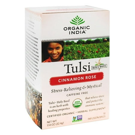 Organic India - Tulsi thé de cannelle Rose - 18 sachets de thé
