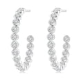 thumbnail image 2 of ANGARA Natural 1.26 ct Diamond Inside-Out Medium Hoop Earrings in 14K White Gold for Women (Size-2mm| Color-H| Clarity-SI2) | Anniversary, Jewelry Gift for Women | Natural Diamond Earrings, 2 of 7