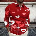 thumbnail image 1 of Blusa y camisa de manga larga con cuello vuelto para hombre, jersey de solapa con cremallera de manga larga, blusa informal con estampado de San Valentín para hombre, blusa de poliéster, 1 of 5