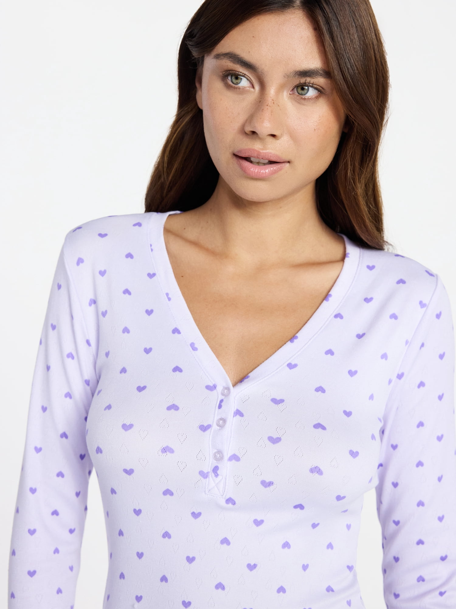 No Boundaries Giftable Henley Sleep Top and Shorts with Socks Set, 3-Piece, Women's XXS-3X