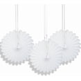thumbnail image 1 of 6" Mini White Tissue Paper Fan Decorations, 3ct, 1 of 2