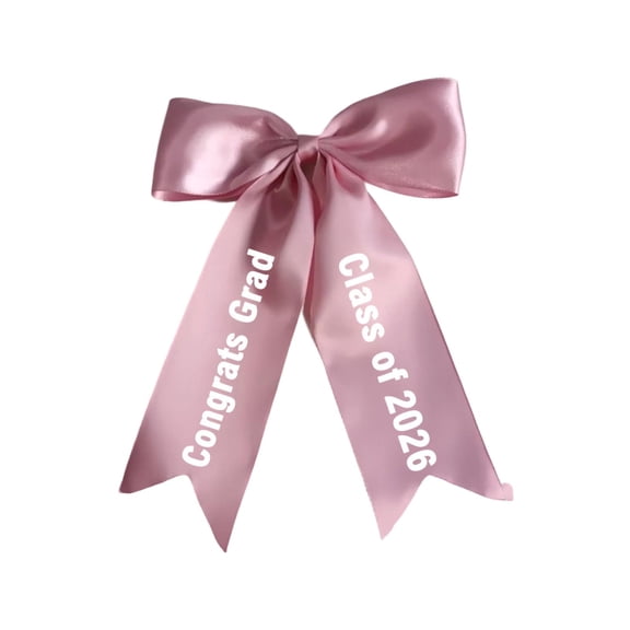 Graduation White Satin Bow Decoration, Class of Graduation Ribbon Ornament, Elegant Hair Accessory for Graduates, Decorative Satin Bow for Ceremony