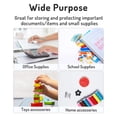 thumbnail image 4 of COM1950s 3-Hole A4 Document Pouch, Plastic File Folder with Label for Organizing School, Office, Home, 3 Ring Binder Pocket, 4 of 7