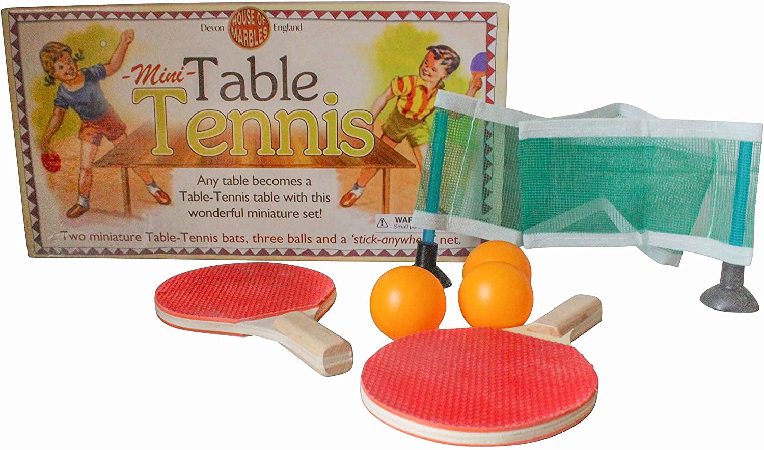 House of Marbles Mini Table Tennis Game Set with 2 Paddles & 3 Balls - Number of balls: 3
