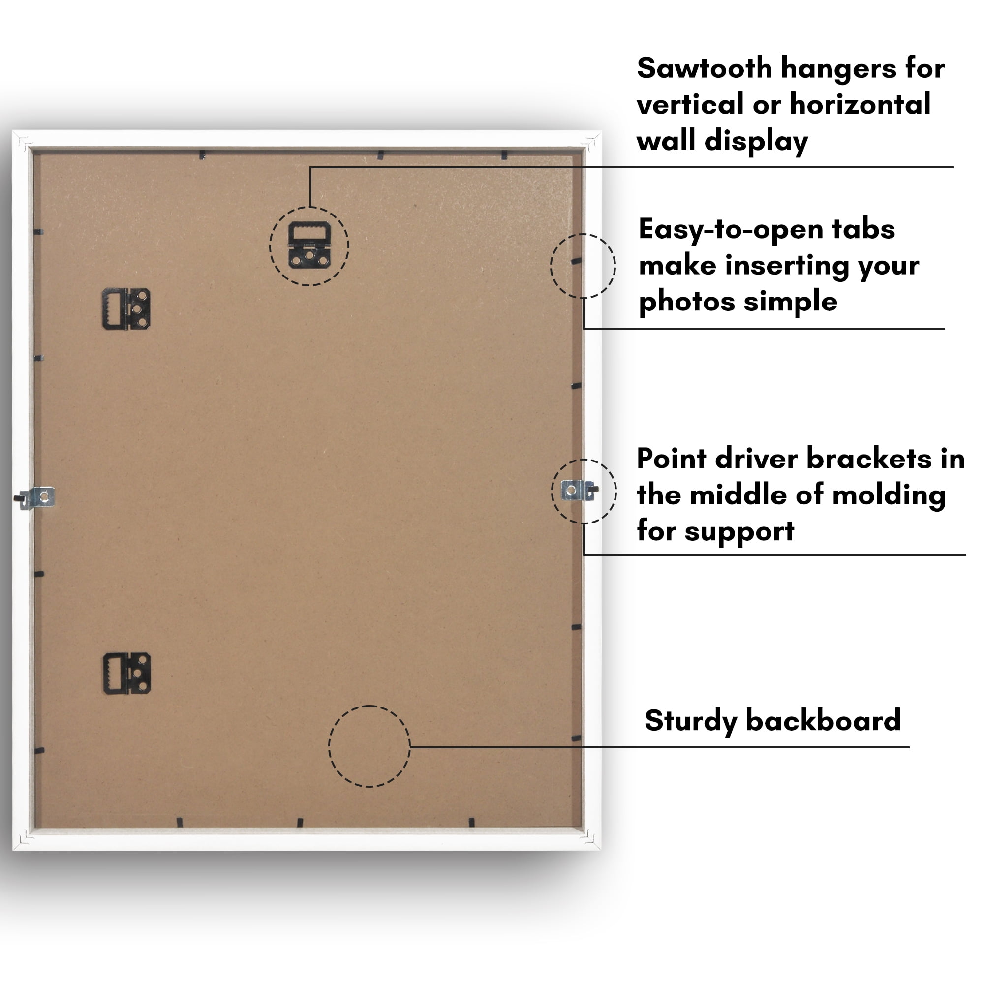 Americanflat 16x20 Picture Frame with Polished Plexiglass with 11x14 Mat Display Photo Soho Collection - White