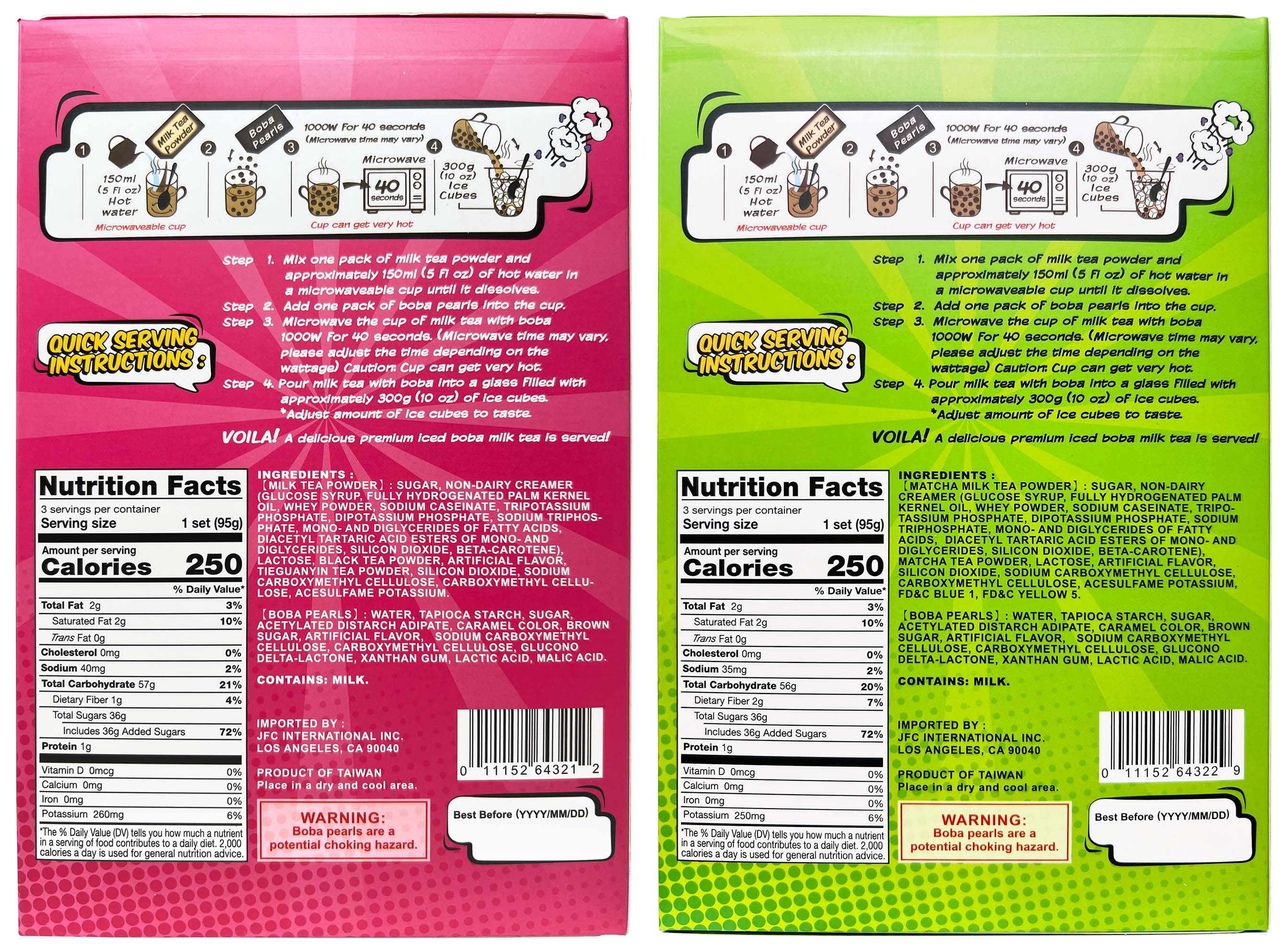 J-Basket Instant Boba Kit Variety Pack – Black Tea & Matcha – 2 Pack (10 oz Each) | MerlinsMart Zine