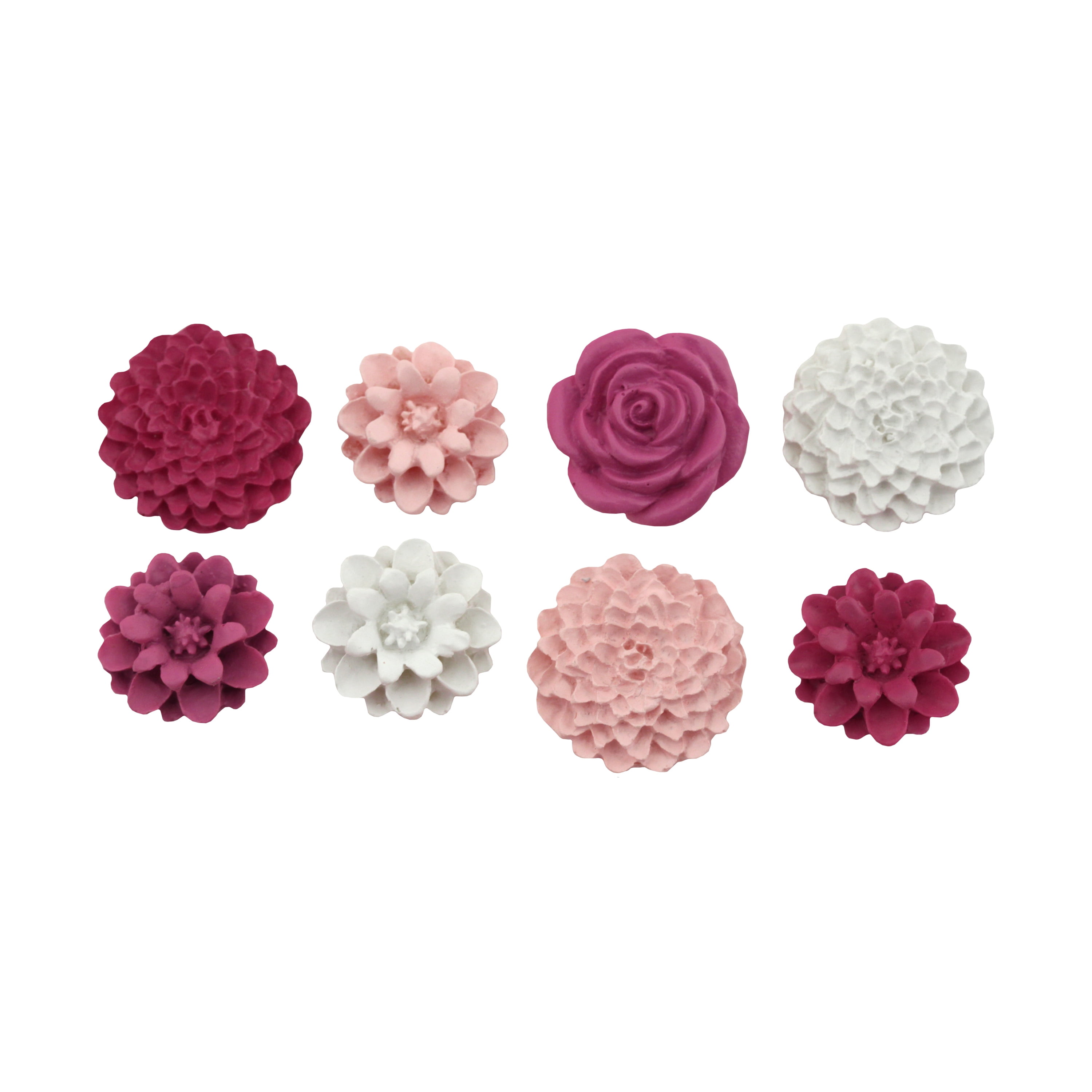 Offray pink blush tin yard resin flower accents are great for wedding, hair clips, scrapbooking, and other craft projects, 8 count, 1 package