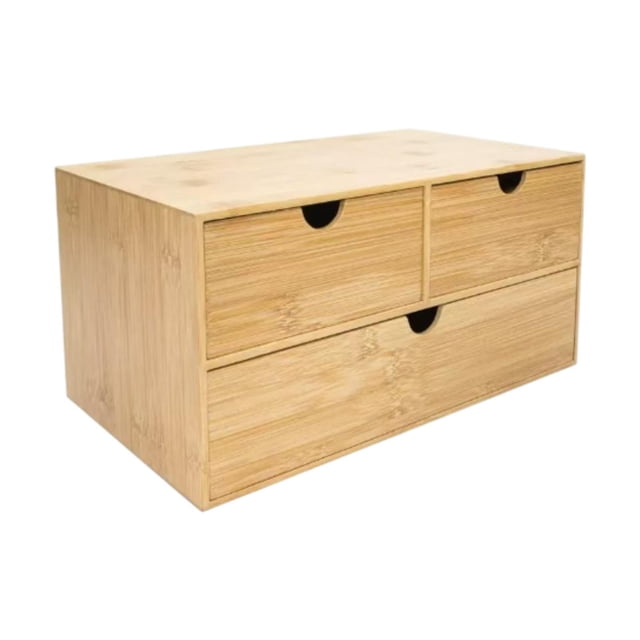 Organizador de artículos diversos,Organizadores de escritorio de madera Caja de almacenamiento de escritorio de 3 cajones,Organizador de escritorio de madera para almacenamiento de mesa en