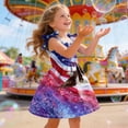 thumbnail image 4 of KPOPLK Toddler Baby Girl 4th of July Outfit American Flag Bow Smocked Dress Plaid Ruffle A-Line Dress Patriotic Clothes(3-4 Years,Watermelon Red), 4 of 5
