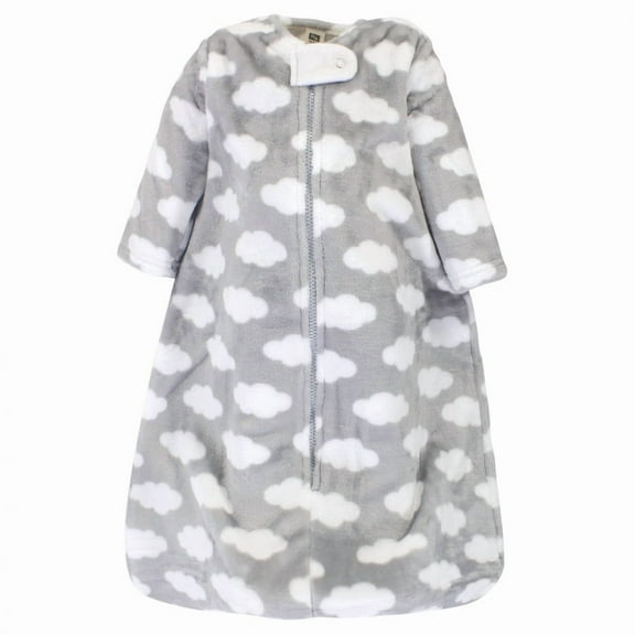 Hudson Baby Infant Plush Sleeping Bag, Sack, Blanket, Gray Clouds, 0-6 Months