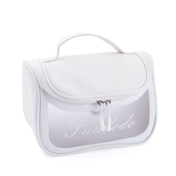 Convenient Portable Fashion Lipstick Simple Transparent Earphone Korean Style Makeup Bag Cosmetic Bag Storage Bag WHITE