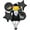 Black, variant on PMU Graduation Girl Jumping Smiley Grad Balloon Bouquet | Jumping Grad Mylar Balloons | Jump for Joy Graduation Smiley Grad Balloon | Grad Foil Balloons Bouquet Gold (5/Pkg) Pkg/1