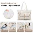 thumbnail image 6 of GYNKY Tote Bag for Woman, Large Capacity Gym Bag Waterproof Puffer Shoulder Work Bag with Multiple Compartments, Beige, 6 of 8