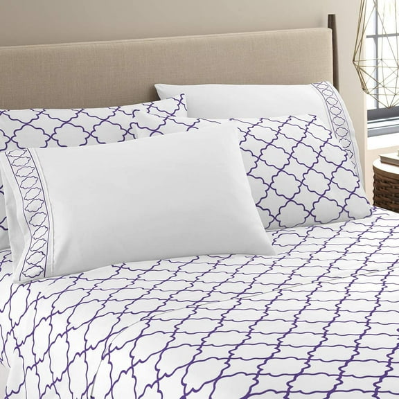 Spring Night 6-Piece 1800 Thread Count White Microfiber Bed Sheet Set, Queen – Deep Pocket