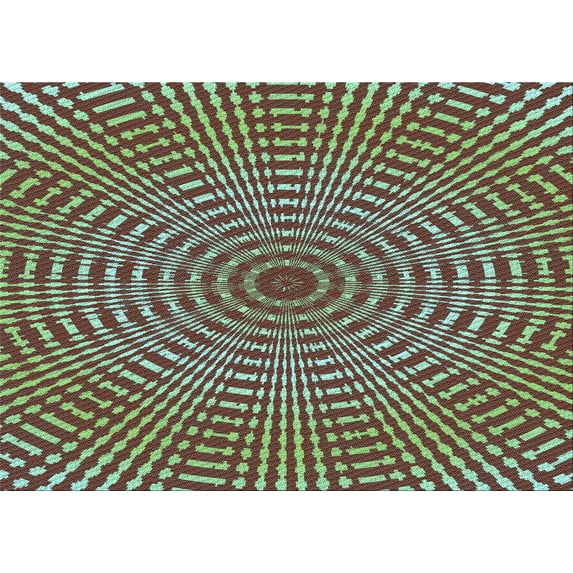 Ahgly Company Machine Washable Indoor Rectangle Transitional Pastel Green Area Rugs, 6' x 9'