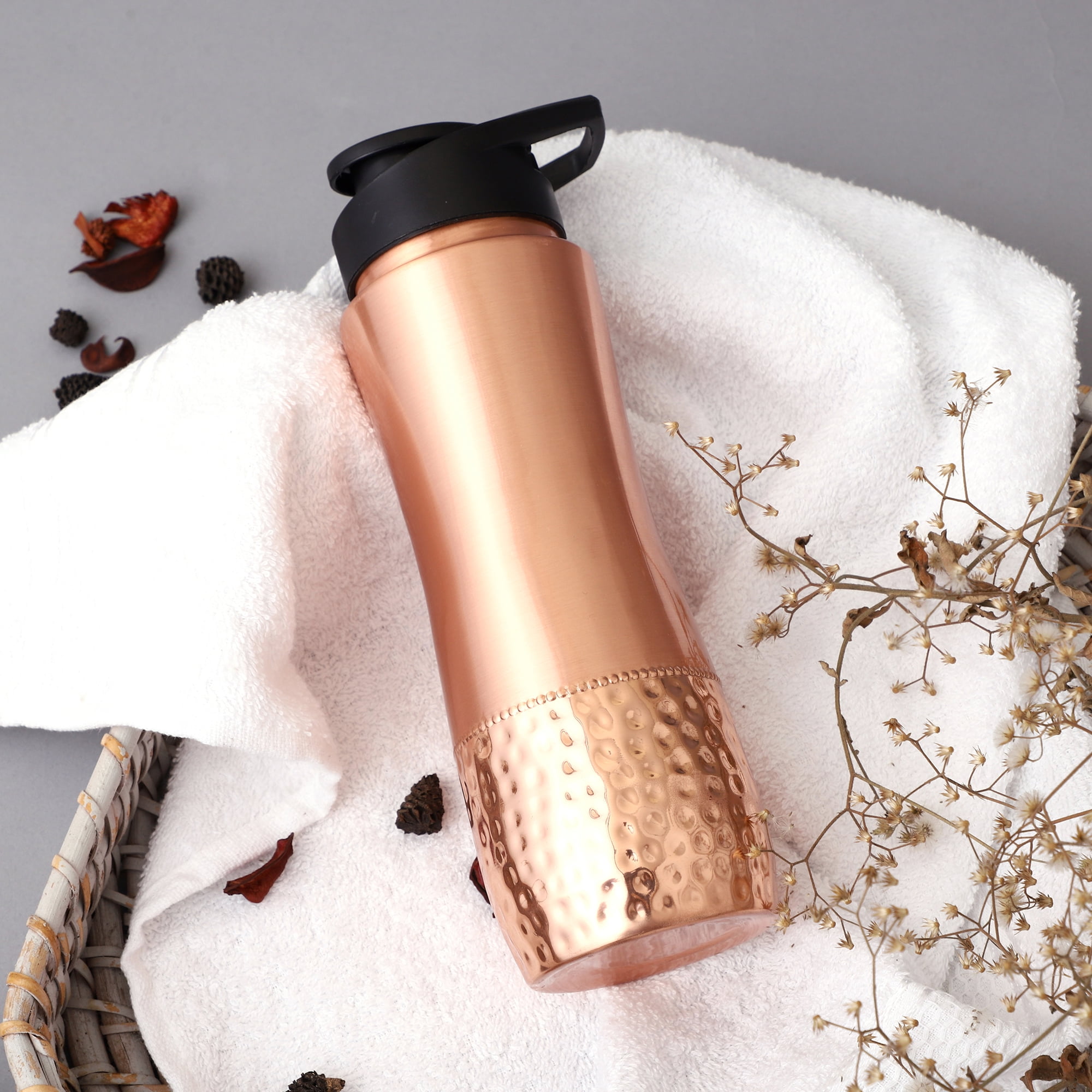 Zap impex Copper Water Bottle Sipper Pure Copper Bottle with