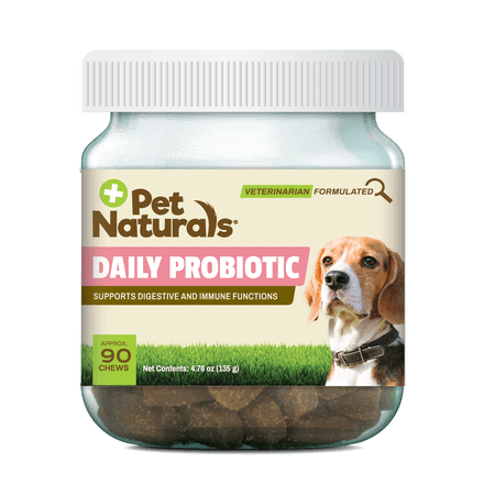 Pet Naturals Daily Digestive Health Probiotic Chews for Dogs, Duck Flavor, 90 Count Jar