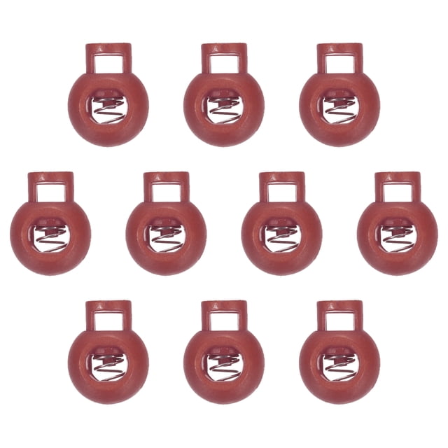 Uxcell Plastic Cord Lock, Single Hole Toggle Stopper Round Ball Shaped Adjustable Cord Stop Fastener Coffee