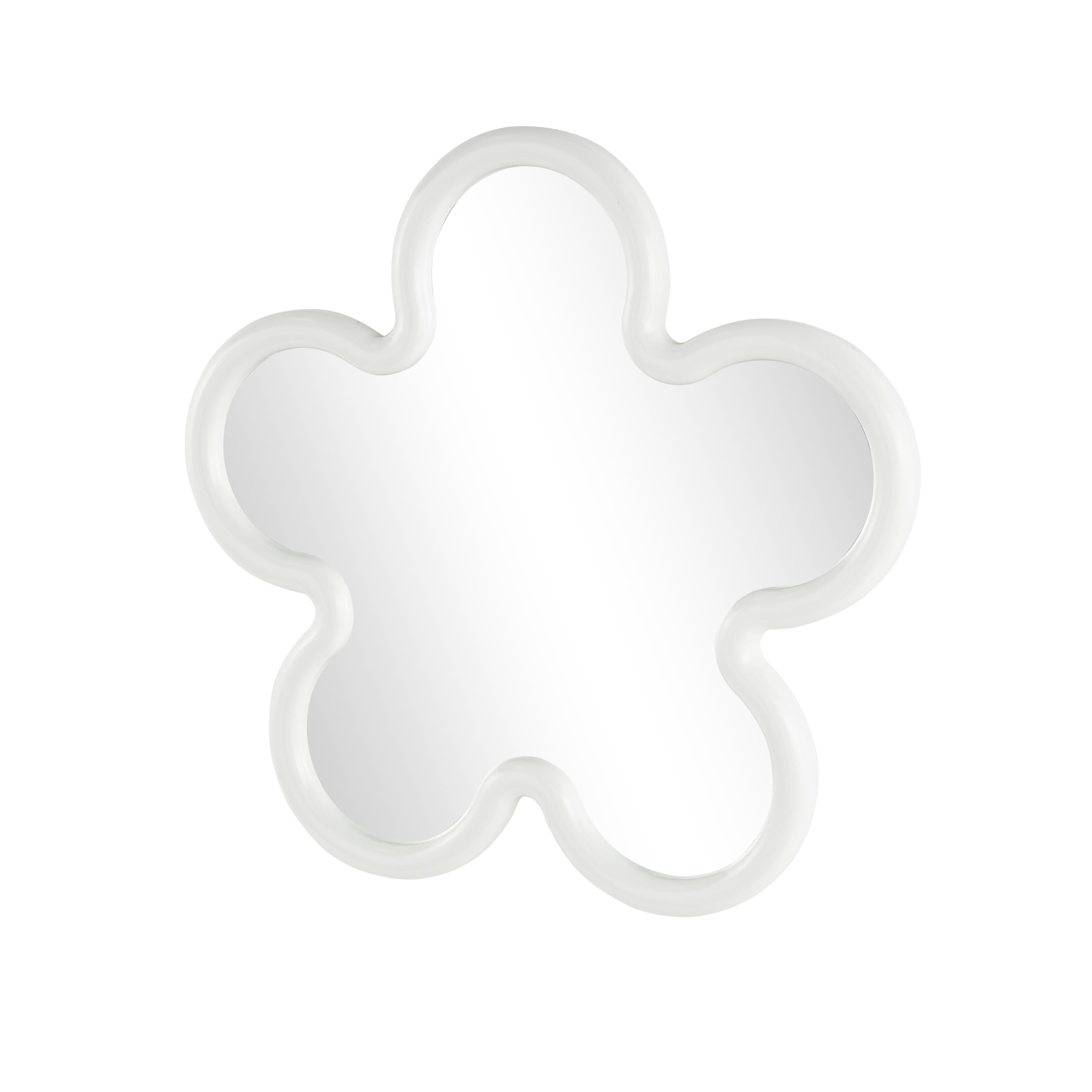 DecMode 32" x 32" White Large Star Wall Mirror