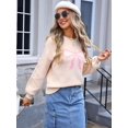 thumbnail image 5 of Women Cute Sweater Y2k Long Sleeve Crew Neck Knit Sweaters Aesthetic Pullover Top  XL, 5 of 8