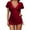 Wine, variant on Enjoytime Women Swimsuits Solid Color One Piece V Neck Ruched Sexy Monokini Swimwear Womens Bathing Suit Tummy Control