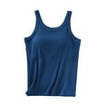 thumbnail image 2 of Fznquz Solid Women's Tanks & Camis Built In Bras Basic Sexy Blue Casual Camis Women Tank Tops Under 10, 2 of 6