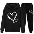 thumbnail image 4 of Nskgu Girls Clothes Solid Crop Tops Hoodie Clothing Sets Straight Leg Sweatpants 2 Piece Outfits Fall Winter 4-15 Years, 4 of 5