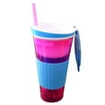 Snackeez Plastic 2 in 1 Snack & Drink Cup 2 pack (Pink/Blue
