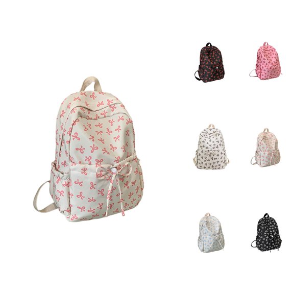 Butterfly Print Cute Backpack Simple Versatile School Backpack Bookbag with Small Makeup Pouch Preppy Style Campus Daypack for Daily Student & Travel Use