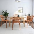 thumbnail image 2 of Avaloomia Home Outdoor Dining Chairs Set of 4, All Weather Stackable Plastic Patio Chairs with Armrest & Anti-Slip for Garden Porch Deck Kitchen No Assembly, Coral Red ﻿, 2 of 7