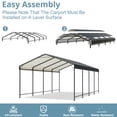 thumbnail image 4 of Polar Aurora 12ft x 20ft x 8.5ft Metal Carport with Enhanced Base,Portable Car Tent for Outdoor, 4 of 8