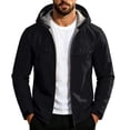 thumbnail image 3 of Mens Hooded Jacket Solid Color Outdoor Windproof And Waterproof Long Sleeved Windbreak Jacket Outdoor Hiking Trails, 3 of 7