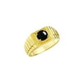 thumbnail image 4 of RYLOS Men's Ring Yellow Gold Plated Silver Ring, 7MM Round Shape Gemstone Designer Style Rings Cabochon Onyx October Birthstone Rings Silver Size 9, 4 of 7