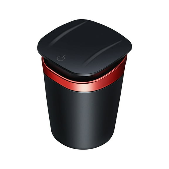 Car Ashtray with Lid Smell Proof, Smoke-less Ashtray, Mini Car Trash Can, Detachable Stainless Steel Ash Tray with Lid & LED Blue Light