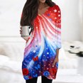 thumbnail image 3 of JoveMarine Women's V-Neck 3/4 Sleeve Tunic Top with Pockets Independence Day Printed Mid-Length Blouse Casual Summer Shirt for Patriotic Holiday Daily Wear Light Blue 2XL, 3 of 7