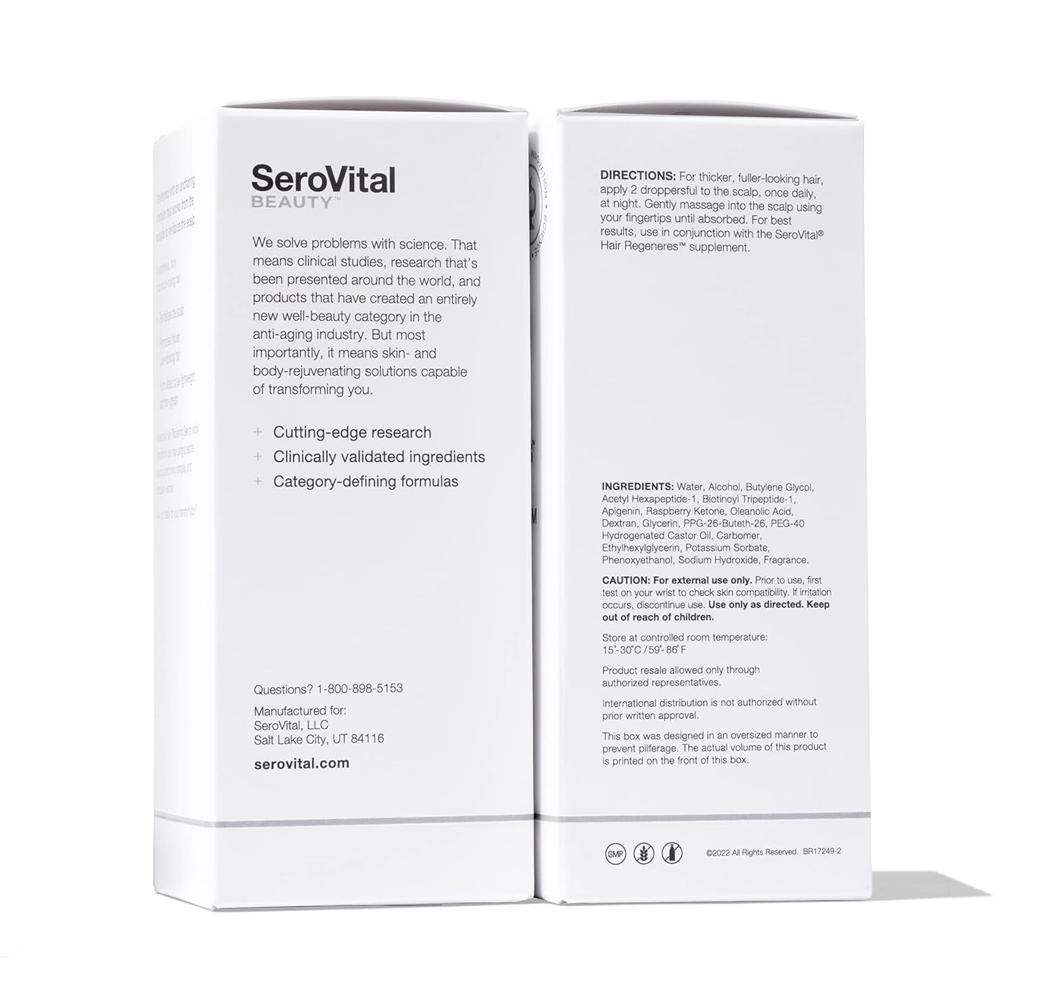 SeroVital Hair Regeneres Advanced Hair Thickening Serum - Nourish Scalp Environment - VISIBLY TRANSFORMS YOUR HAIR