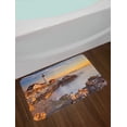 thumbnail image 2 of United States Bath Mat, Cape Elizabeth Maine River Portland Lighthouse Sunrise USA Coast Scenery, Non-Slip Plush Mat Bathroom Kitchen Laundry Room Decor, 29.5 X 17.5 Inches, Pale Blue Tan, Ambesonne, 2 of 2