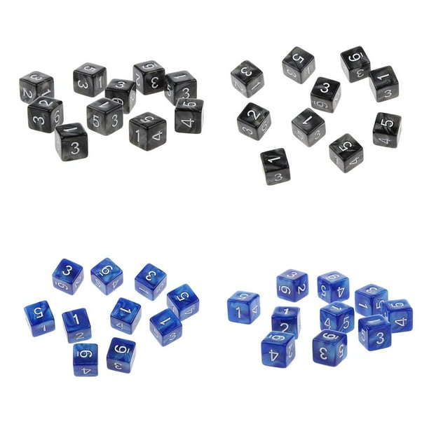 40 piezas D6 Dados Dados poliédricos de 6 lados para Juegos de rol Accesorios 2 colores perfke Dados poliédricos