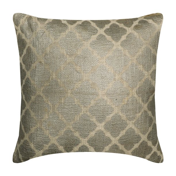 Funda de almohada personalizada plateada de 30 x 30 cm (12 x 12 pulgadas), diseño de arpillera, enrejado y cojines geométricos para sofá, diseño marroquí, estilo contemporáneo - Enrejado pintado