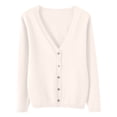thumbnail image 6 of Trgacdwlo Womens Cardigan Sweaters V Neck Button Down Womens Sweaters Long Sleeve Fall Open Front Trendy Knit Tops 2026 Clothing Beige M, 6 of 6