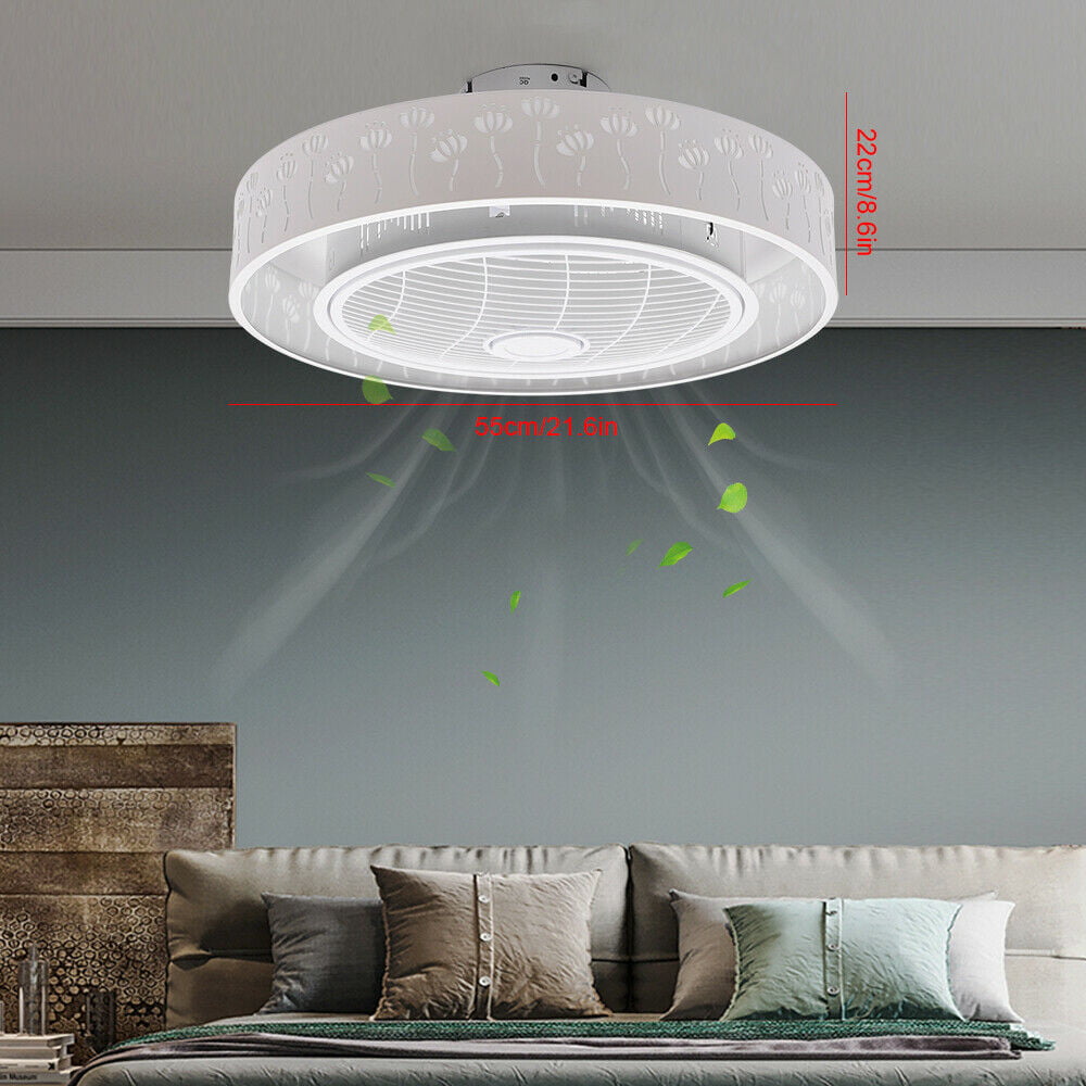 Details about   22" Modern Invisible Ceiling Fan Light Bladeless Fan Chandelier LED Fandelier 